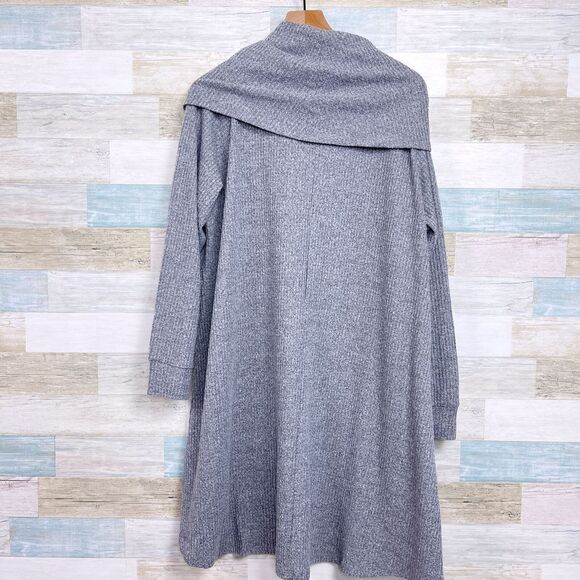 GREIGE Soft Ribbed Cowl Neck Dress Gray Lounge Comfort Womens Plus Size 2X - Picture 4 of 7